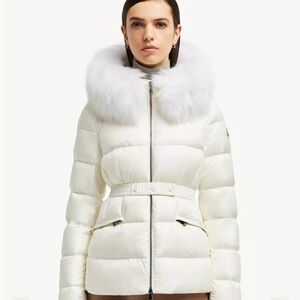 Moncler white down jacket - white fur - size 1 ( fit like S )